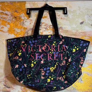 Victoria's Secret Black Floral Tote